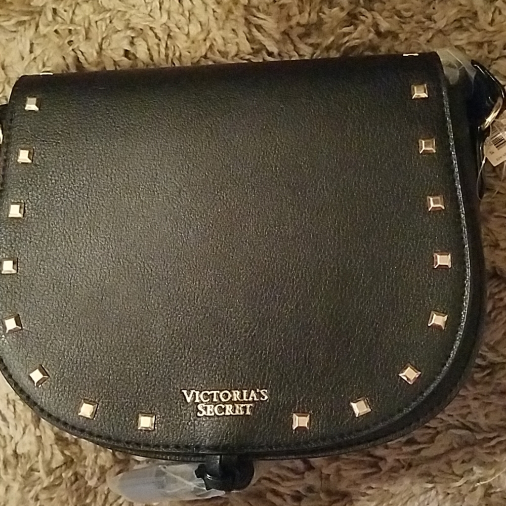 Victoria Secret black leather crossbody bag